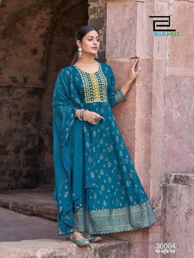 Glamour Vol 30 By Blue Hills Long Anarkali Kurtis With Dupatta
